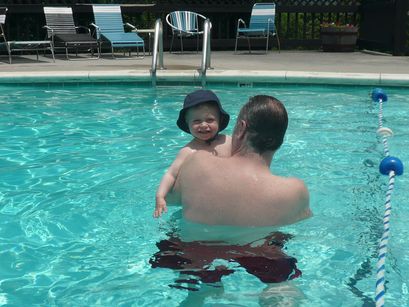 My first swim in a real pool.