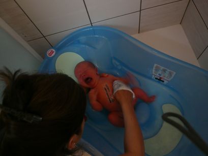 My first bath. 